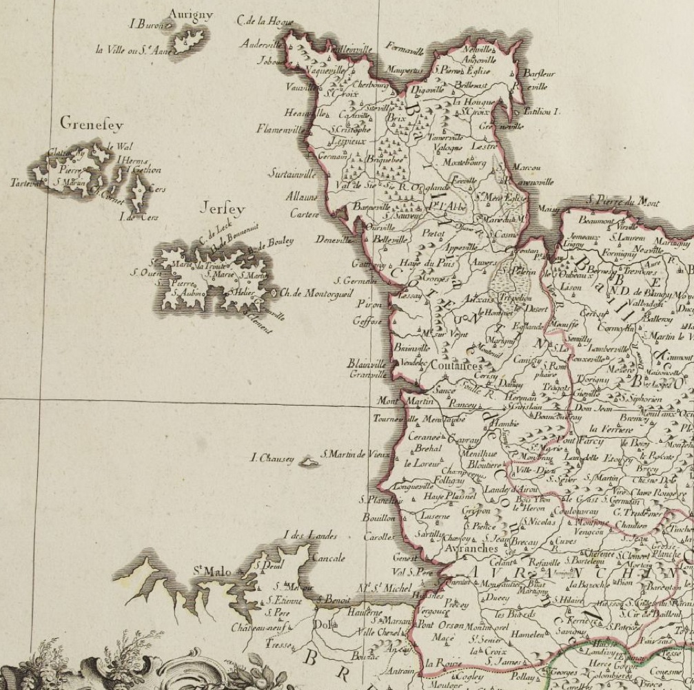 La Manche - carte de Santini 1777 (source Gallica-Bnf)