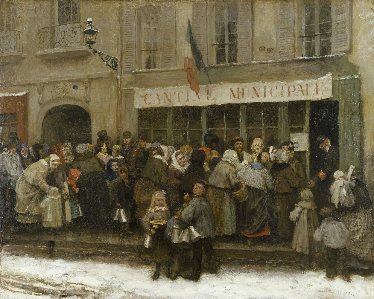 Cantine municipale pendant le siège de Paris (1870-1871) par Pille, Henri , Peintre (Musée Carnavalet - Histoire de Paris)