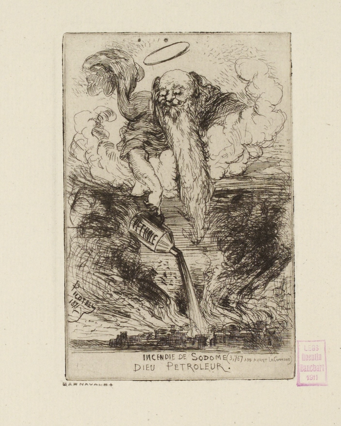 fig. 12 : Georges Pilotell, « Incendie de Sodome (1871) », Avant, pendant et après la Commune, 1879. (source : © Musée Carnavalet – Histoire de Paris)