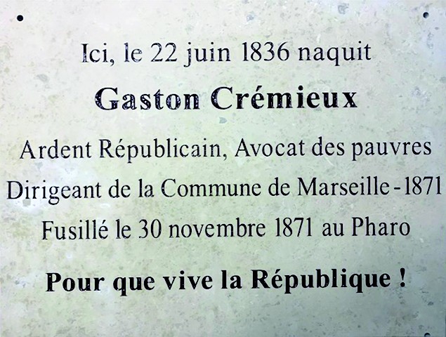 Plaque Gaston Crémieux le 29-11-2025