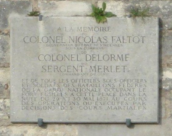 Plaque des 3 Communards fusillés le 30 mai 1871