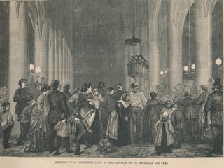 "The Graphic" - « Réunion d’un Club communard dans l’église Saint-Nicolas-des-Prés. » Parution du 10 juin 1871