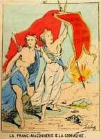  La franc-maçonnerie & la Comune par Hector Moloch, extrait de la première de couverture de Commune de Paris - mars-mai 1871: La Franc-Maçonnerie déchirée d'André Combes (2016) 