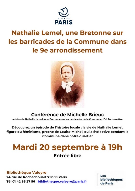 Affiche Nathalie Lemel septembre 2022