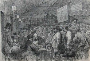 Le Monde Illustré -  Paris – Arrivée des premiers amnistiés de la Commune à la gare d’Orléans, le 3 septembre, à quatre heures du matin - Dessin de Vierge (source BNF – Gallica)